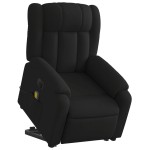 vidaXL Fotoliu electric de masaj rabatabil cu ridicare, negru, textil