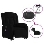 vidaXL Fotoliu electric de masaj rabatabil cu ridicare, negru, textil