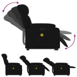 vidaXL Fotoliu electric de masaj rabatabil cu ridicare, negru, textil