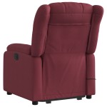 vidaXL Fotoliu de masaj electric rabatabil cu ridicare roșu vin textil vidaXL Fotoliu de masaj electric rabatabil cu ridicare roșu vin textil