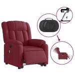 vidaXL Fotoliu de masaj electric rabatabil cu ridicare roșu vin textil vidaXL Fotoliu de masaj electric rabatabil cu ridicare roșu vin textil