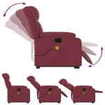 vidaXL Fotoliu de masaj electric rabatabil cu ridicare roșu vin textil vidaXL Fotoliu de masaj electric rabatabil cu ridicare roșu vin textil