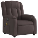 vidaXL Fotoliu electric masaj rabatabil cu ridicare maro închis textil vidaXL Fotoliu electric masaj rabatabil cu ridicare maro închis textil