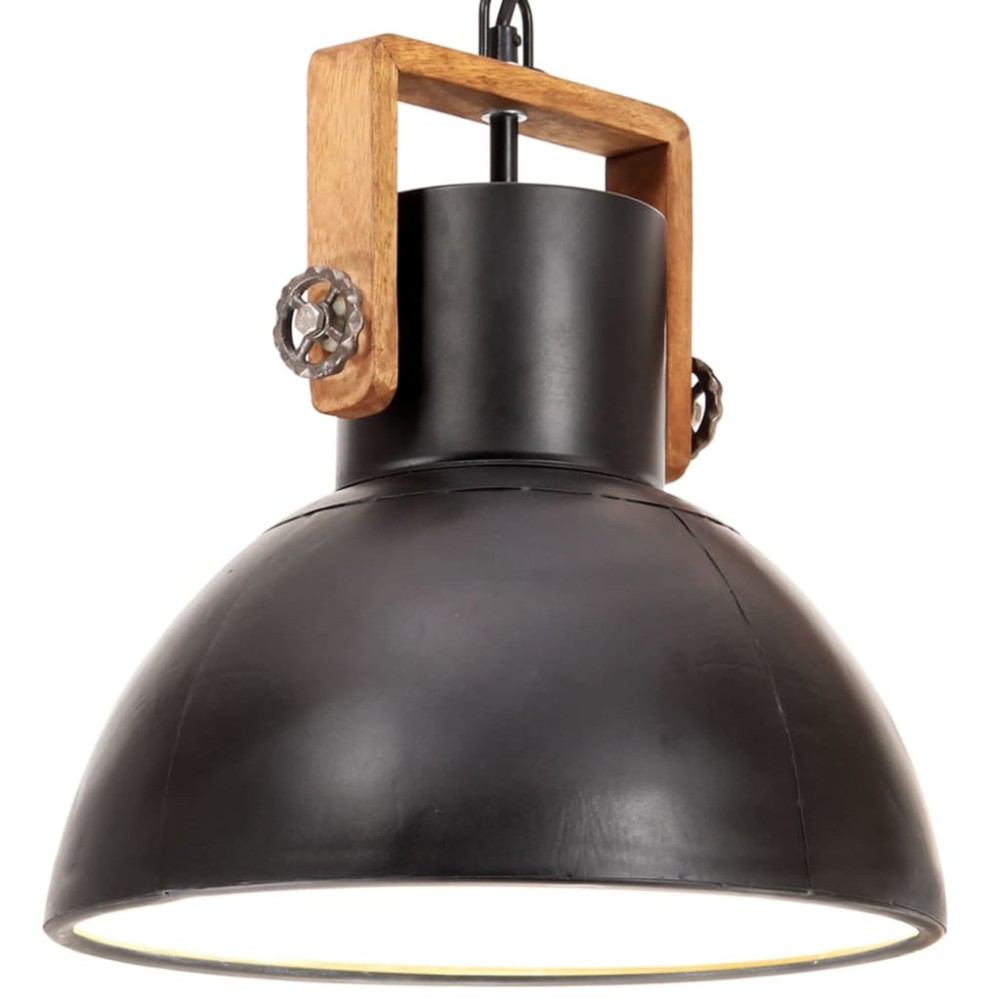 vidaXL Lampă suspendată industrială, negru, 30 cm, 25 W, E27, rotund