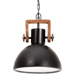 vidaXL Lampă suspendată industrială, negru, 30 cm, 25 W, E27, rotund vidaXL Lampă suspendată industrială, negru, 30 cm, 25 W, E27, rotund