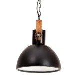 vidaXL Lampă suspendată industrială, negru, 30 cm, 25 W, E27, rotund vidaXL Lampă suspendată industrială, negru, 30 cm, 25 W, E27, rotund