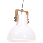 vidaXL Lampă suspendată industrială, 25 W, alb, 40 cm, E27, rotund vidaXL Lampă suspendată industrială, 25 W, alb, 40 cm, E27, rotund