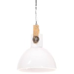 vidaXL Lampă suspendată industrială, 25 W, alb, 30 cm, E27, rotund vidaXL Lampă suspendată industrială, 25 W, alb, 30 cm, E27, rotund