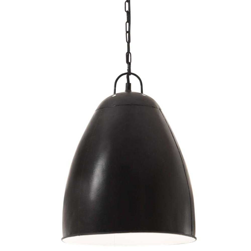 vidaXL Lampă suspendată industrială, negru, 32 cm, E27, rotund, 25 W