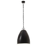 vidaXL Lampă suspendată industrială, negru, 32 cm, E27, rotund, 25 W vidaXL Lampă suspendată industrială, negru, 32 cm, E27, rotund, 25 W