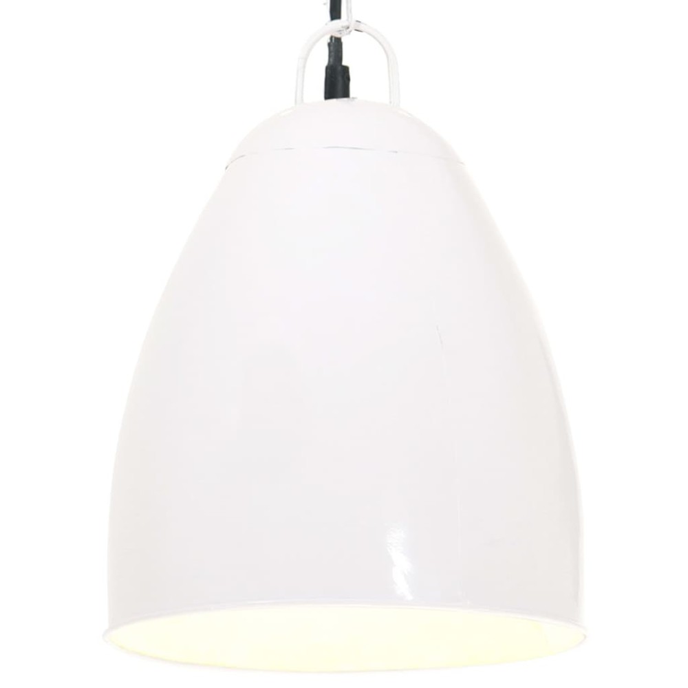vidaXL Lampă suspendată industrială, 25 W, alb, 32 cm, E27, rotund