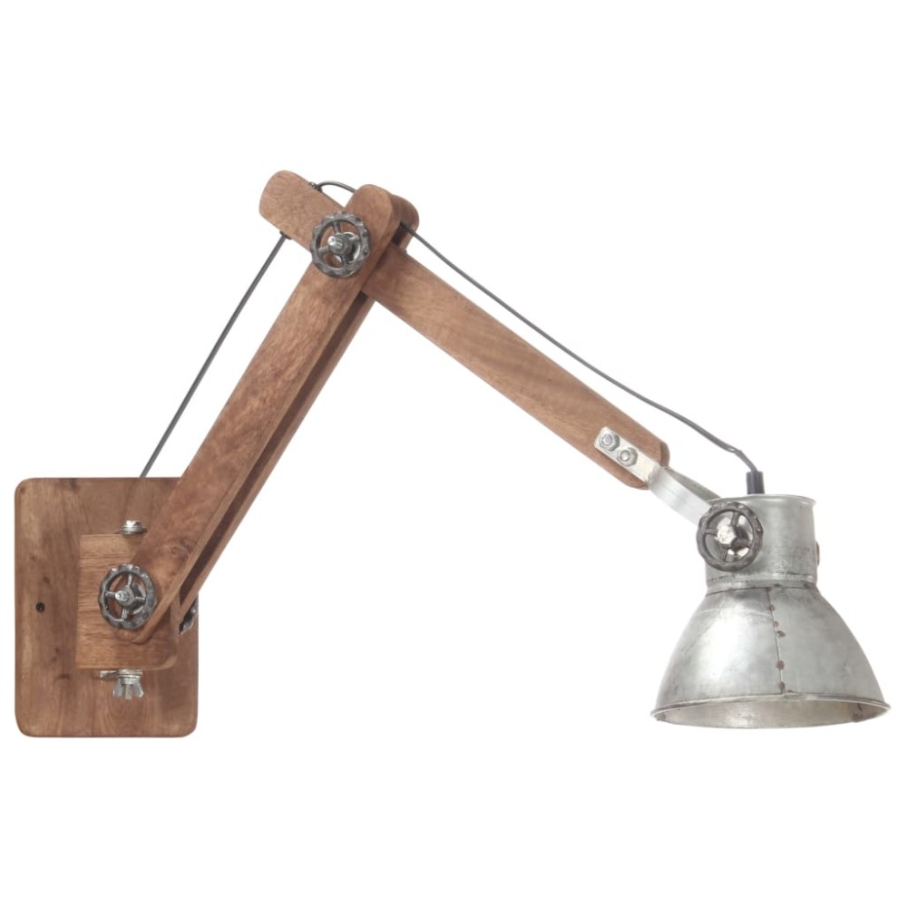 vidaXL Lampă de perete, stil industrial, argintiu, rotund, E27