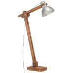 vidaXL Lampă de podea, argintiu, lemn masiv de mango, E27 vidaXL Lampă de podea, argintiu, lemn masiv de mango, E27