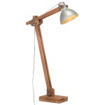 vidaXL Lampă de podea, argintiu, lemn masiv de mango, E27 vidaXL Lampă de podea, argintiu, lemn masiv de mango, E27