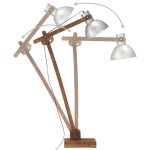vidaXL Lampă de podea, argintiu, lemn masiv de mango, E27 vidaXL Lampă de podea, argintiu, lemn masiv de mango, E27