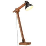 vidaXL Lampă de podea, negru, lemn masiv de mango, E27 vidaXL Lampă de podea, negru, lemn masiv de mango, E27