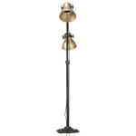 vidaXL Lampă de podea cu 2 abajururi, arămiu, E27, fontă vidaXL Lampă de podea cu 2 abajururi, arămiu, E27, fontă