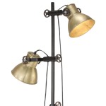vidaXL Lampă de podea cu 2 abajururi, arămiu, E27, fontă vidaXL Lampă de podea cu 2 abajururi, arămiu, E27, fontă