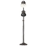 vidaXL Lampă de podea cu 2 abajururi, negru, E27, fontă vidaXL Lampă de podea cu 2 abajururi, negru, E27, fontă