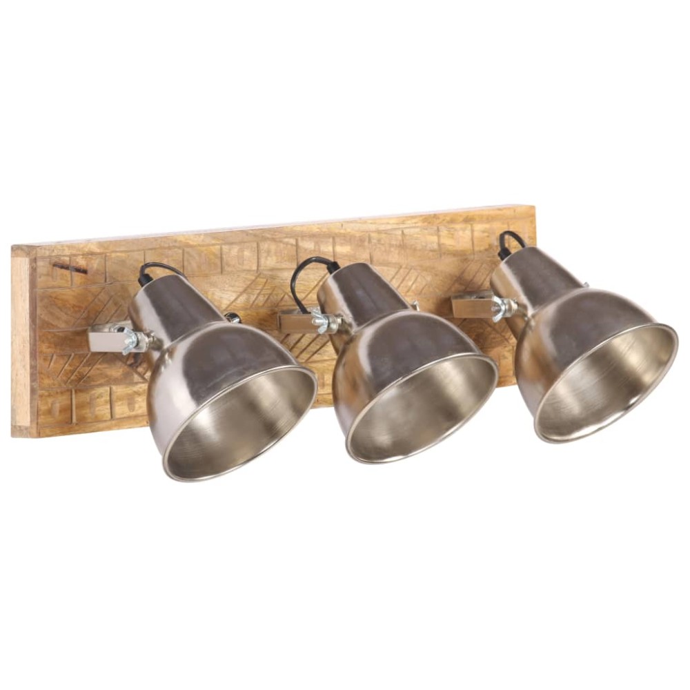 vidaXL Lampă suspendată industrială, argintiu, 70x23 cm lemn mango E27
