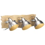 vidaXL Lampă de perete industrială argintiu 68x23 cm lemn mango E27 vidaXL Lampă de perete industrială argintiu 68x23 cm lemn mango E27