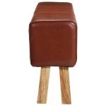 vidaXL Bancă Bok gimnastică maro 160 cm piele naturală/lemn acacia