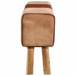 vidaXL Bancă Bok gimnastică maro 160 cm piele naturală/lemn acacia