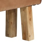 vidaXL Bancă Bok gimnastică maro 160 cm piele naturală/lemn acacia