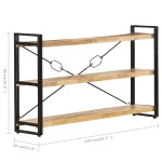 vidaXL Bibliotecă cu 3 niveluri, 140x30x80 cm, lemn masiv de mango vidaXL Bibliotecă cu 3 niveluri, 140x30x80 cm, lemn masiv de mango