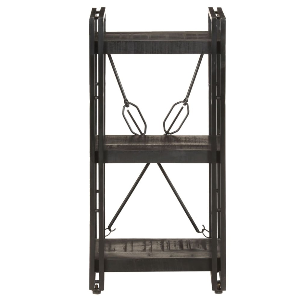 vidaXL Bibliotecă cu 3 rafturi, negru, 40x30x80 cm, lemn masiv mango