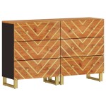 vidaXL Dulapuri lateral, 2 buc., maro/negru, 60x33,5x75 cm, lemn mango