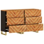 vidaXL Dulapuri lateral, 2 buc., maro/negru, 60x33,5x75 cm, lemn mango