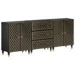 vidaXL Dulapuri laterale, 3 buc., 60x33x75 cm, lemn masiv de mango