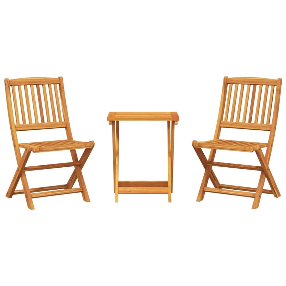 vidaXL Set mobilier grădină pliabil, 3 piese, lemn masiv acacia