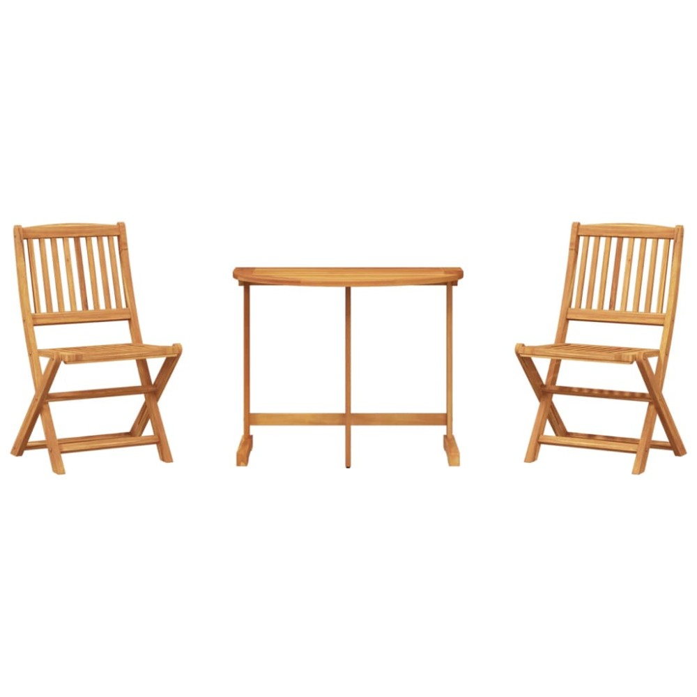 vidaXL Set mobilier grădină pliabil, 3 piese, lemn masiv acacia