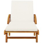 vidaXL Șezlonguri 2 buc. cu perne 200x68x83 cm lemn masiv de acacia