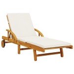 vidaXL Șezlonguri 2 buc. cu perne 200x68x83 cm lemn masiv de acacia