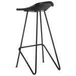 vidaXL Scaune de bar, 2 buc., negru, piele naturală vidaXL Scaune de bar, 2 buc., negru, piele naturală