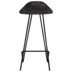 vidaXL Scaune de bar, 2 buc., negru, piele naturală vidaXL Scaune de bar, 2 buc., negru, piele naturală