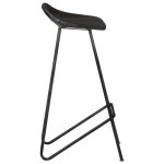 vidaXL Scaune de bar, 2 buc., negru, piele naturală vidaXL Scaune de bar, 2 buc., negru, piele naturală
