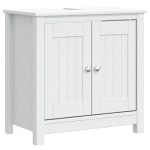 vidaXL Set mobilier baie, 3 piese, „BERG”, alb, lemn masiv de pin vidaXL Set mobilier baie, 3 piese, „BERG”, alb, lemn masiv de pin