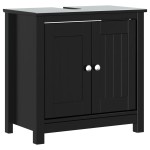 vidaXL Set mobilier baie, 3 piese, „BERG” , negru, lemn masiv de pin vidaXL Set mobilier baie, 3 piese, „BERG” , negru, lemn masiv de pin