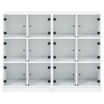 vidaXL Bibliotecă cu uși, alb, 136x37x109 cm, lemn prelucrat