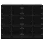 vidaXL Bibliotecă cu uși, negru, 136x37x109 cm, lemn compozit