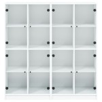 vidaXL Bibliotecă cu uși, alb, 136x37x142 cm, lemn prelucrat