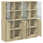vidaXL Bibliotecă cu uși stejar sonoma 136x37x142 cm lemn compozit