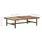 vidaXL Măsuță de cafea, 142x90x42 cm, lemn masiv reciclat vidaXL Măsuță de cafea, 142x90x42 cm, lemn masiv reciclat