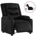 vidaXL Fotoliu rabatabil electric, negru, piele ecologică