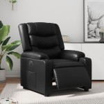 vidaXL Fotoliu rabatabil electric, negru, piele ecologică