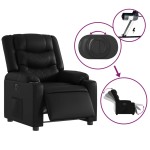 vidaXL Fotoliu rabatabil electric, negru, piele ecologică